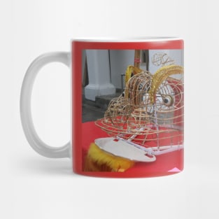 Unfinished grid Chinese Dragon mask on a festival Mug